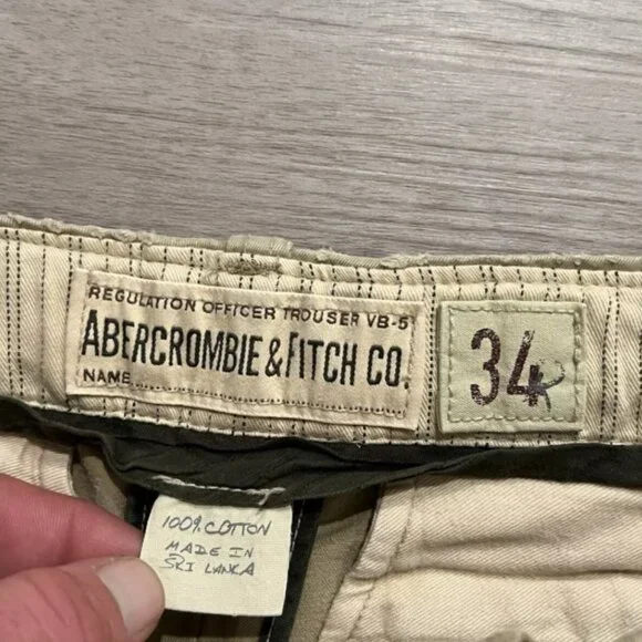 Vintage Abercrombie & Fitch Military Regulation Officer Trousers Pants Size 34